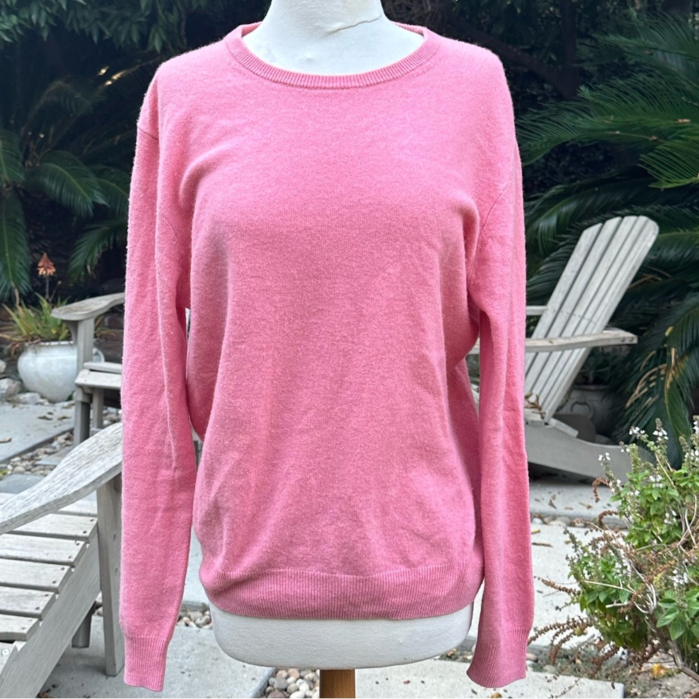 J Crew 100% Cashmere Crew Neck Sweater in Dusty Pink, Sz M
